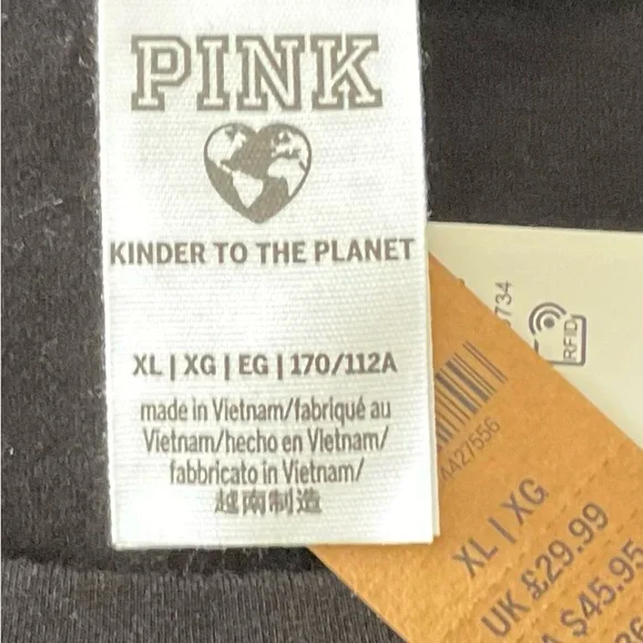 PINK Black Little Black T-Shirt Dress w/Adjustable Ruched Sides. XL NWT - Picture 10 of 11